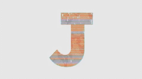 J to K Letter Switch in Glitchy Cartoon Style Stock Footage 254028930