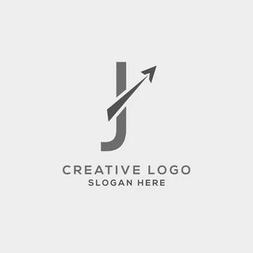 J letter initial incorporated with Arrow logo design vector illustration. Usa イラスト素材