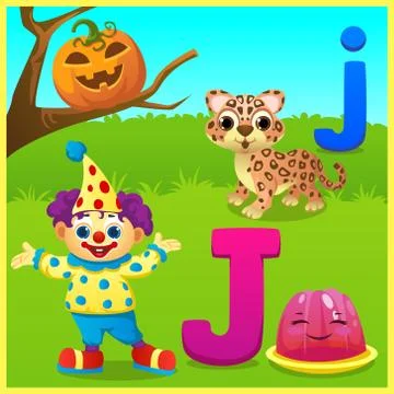 J letter for kids learning Stock Illustration
