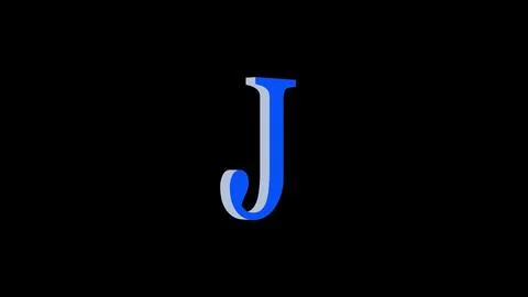 J letter logo loopable rotated blue color black background Stockillustratie