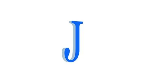J letter logo loopable rotated blue color white background Illustrazione stock