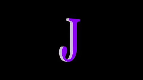 J letter logo loopable rotated purple color black background Illustrazione stock