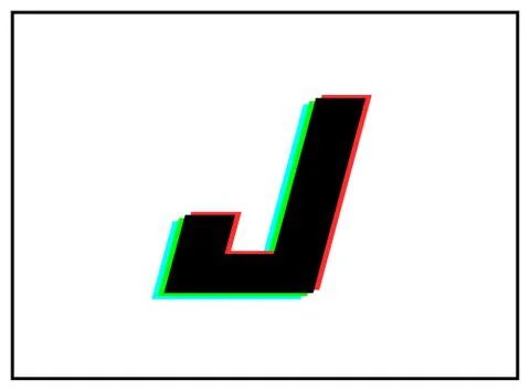 J letter logo, vector desing font .Dynamic, split-color, shadow of  number re Stock Illustration