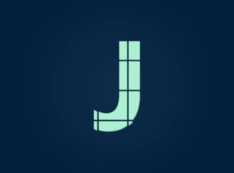 J letter logo, vector desing font.  Made of knife cut. For logo, brand label, Stock Illustration