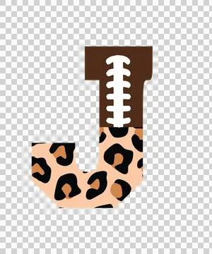 J Letter Pattern Split With Lacing And Leopard 库存插图