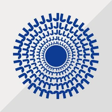 J letter patterns conceptual mandala vector illustration. J text textures Illustrazione stock