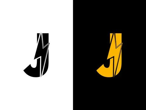 J logo energy vector for identity company. initial letter volt logo template Stock Illustration