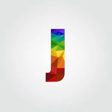 J Polygon alphabet colorful font style. Vector illustration Stock Illustration
