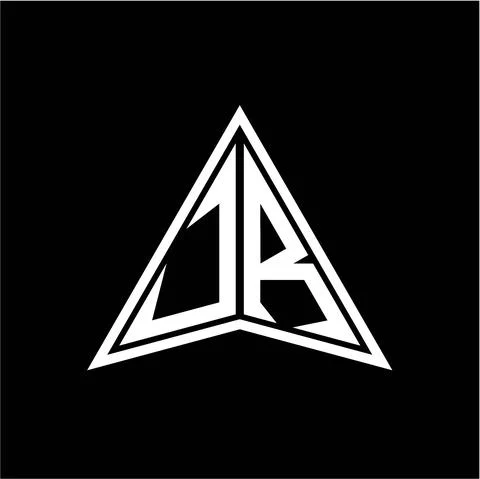 J R initials in the form of a modern minimalist arrow. perfect for letters, g Stock Illustration