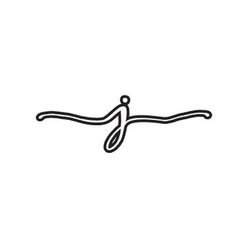 J script letter logo design vector Illustrazione stock