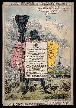 J. St. John Long (a dubious medical practitioner) dressed as a funeral mour.. Stock Illustration