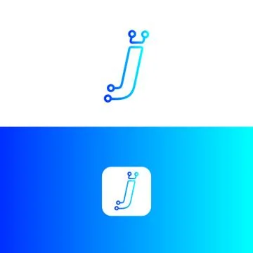 J tech letter logo design, J icon,	 イラスト素材