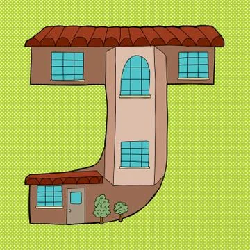 "j" town house Stock Illustration