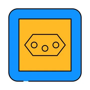 J type socket icon color illustration 库存插图