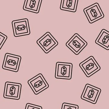 J type socket line vector seamless pattern Stock Illustration