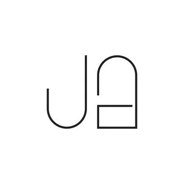 Ja initial letter vector logo Illustrazione stock