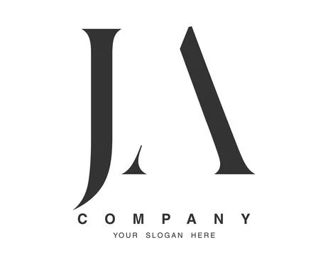 JA logo design. Initial letter j and a serif font style. Creative classic c.. Stock Illustration