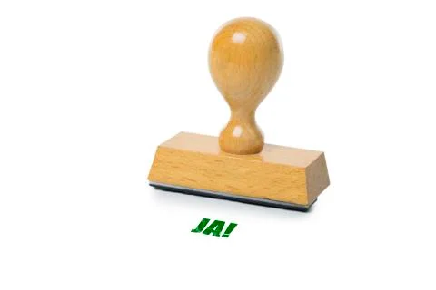 Ja Rubber Stamp Stock-Fotos