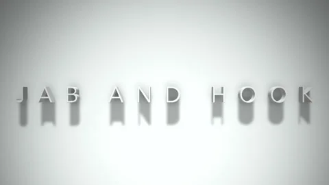 Jab and hook 3D title animation white text on a white background Stock Footage 299422612