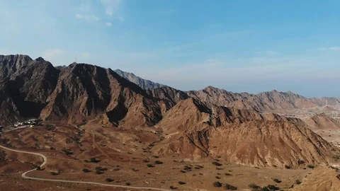 Jabel Hafeet mountain View point in Al Ain, UAE Stock Footage 101045421