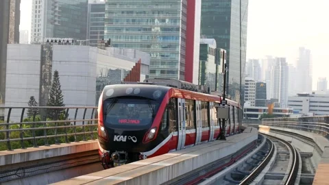 Jabodebek lrt train in jakarta | Stock Video | Pond5