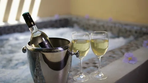 Jaccuzzi Wine Toast Video stock 123310954