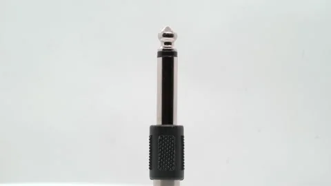 Jack 6,3 mm audio plug male mono. Electronic plug for guitar, speaker microphone Vídeos de archivo 169369023
