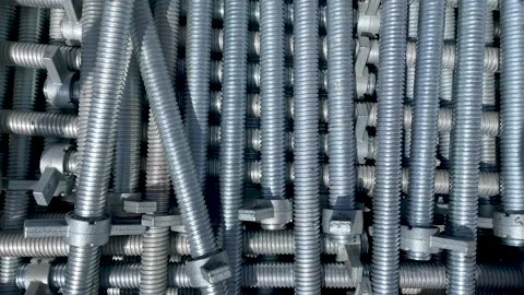 Jack base support scaffolding stock in construction site closeup Stock Footage 264160202