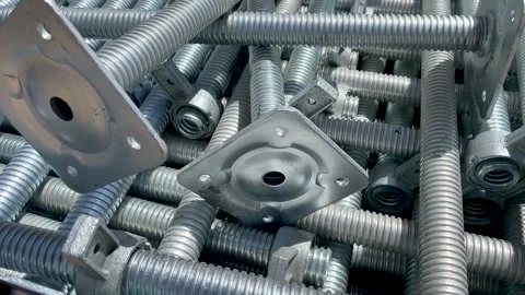 Jack base support scaffolding stock in construction site closeup Stock Footage 272967627