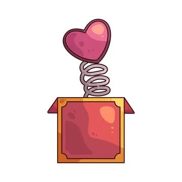 Jack-In-The-Box With Heart illustration Stock Illustration