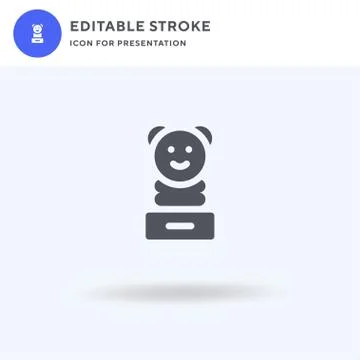 Jack In The Box icon vector, filled flat sign, solid pictogram isolated on wh Stock Illustration