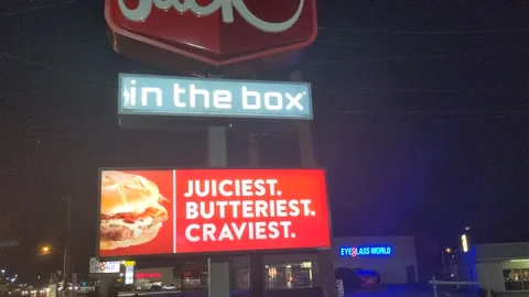 Jack in the Box Signage Stock Footage