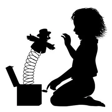 Jack in the box silhouette Stock Illustration