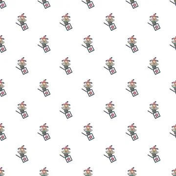 Jack in the box toy pattern seamless Stock Illustration