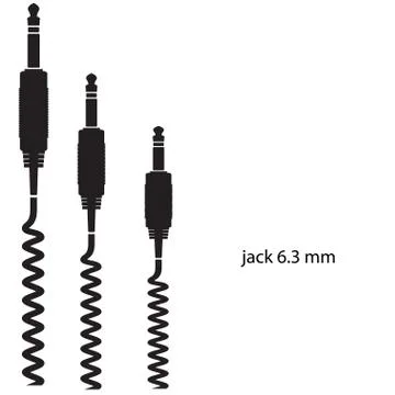 Jack a cable on  white background Stock Illustration