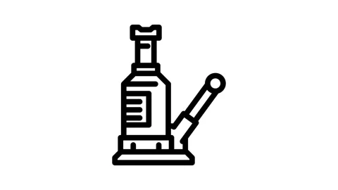 Jack car repair tool line icon animation Stock Footage 326752040