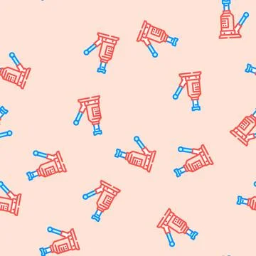 Jack car repair tool vector seamless pattern Stock Illustration