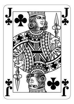 Jack of Clubs Design from Deck of Playing Cards Stock Illustration