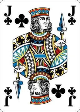 Jack of Clubs Design from Deck of Playing Cards Stock Illustration