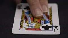 King, Queen, Jack of Clubs playing card,, Stock Video