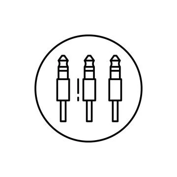 Jack connectors, three icon. Simple line, outline vector elements of connectors Illustrazione stock