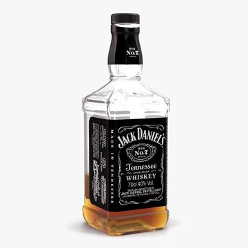 Jack Daniels Bottle Half Full 3D Model