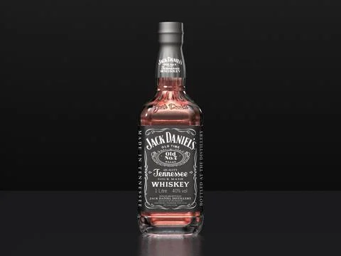 Jack Daniels Whiskey Bottle 3D Model