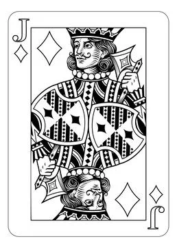 Jack of Diamonds Design from Deck of Playing Cards 스톡 일러스트