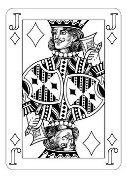 Jack of Diamonds Design from Deck of Playing Cards Stock Illustration