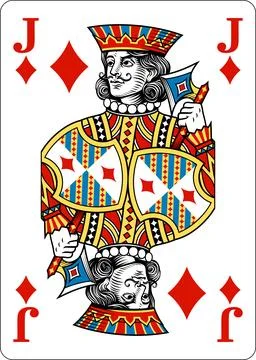 Jack of Diamonds Design from Deck of Playing Cards Stock Illustration