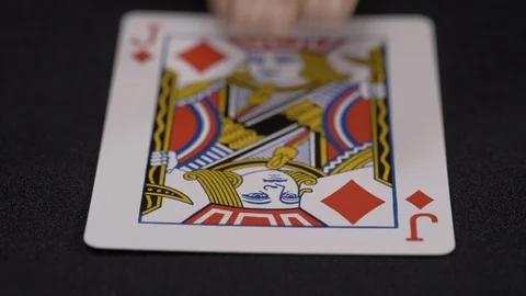 Jack of Diamonds playing card, moving on a luxury black background 4k. Stock Footage 95567124