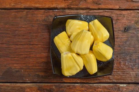 Jack fruit serve on plate Stock Photos