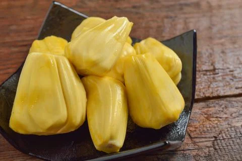 Jack fruit serve on plate Stock Photos