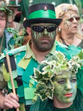 Jack in the Green procession Stock Photos